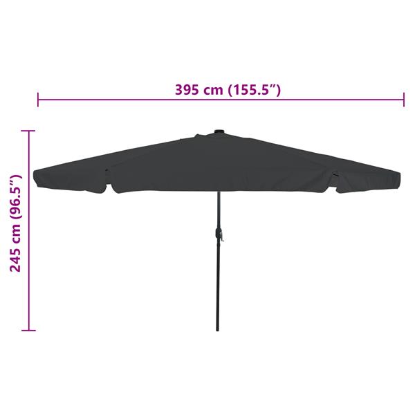 Grote foto vidaxl tuinparasol antraciet en zwart 395 x 395 x 245 cm tuin en terras overige tuin en terras