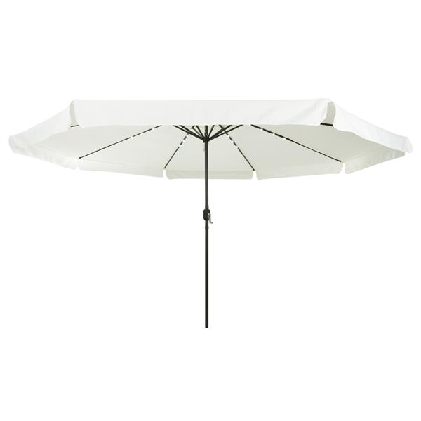 Grote foto vidaxl tuinparasol wit en zwart 395 x 395 x 245 cm polyester en staal tuin en terras overige tuin en terras
