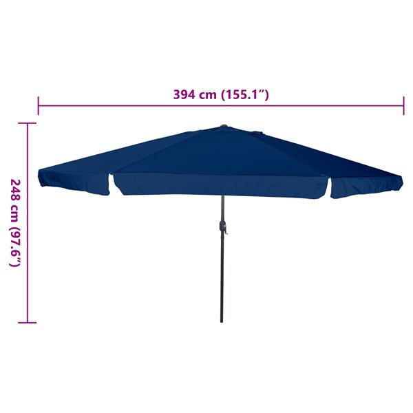 Grote foto vidaxl tuinparasol blauw en zwart 395 x 395 x 245 cm tuin en terras overige tuin en terras