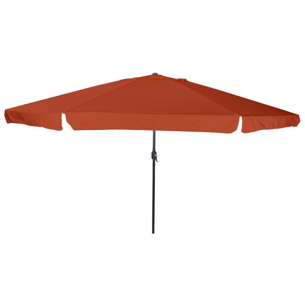 Grote foto vidaxl tuinparasol rood en zwart 395 x 395 x 245 cm polyester en staal tuin en terras overige tuin en terras