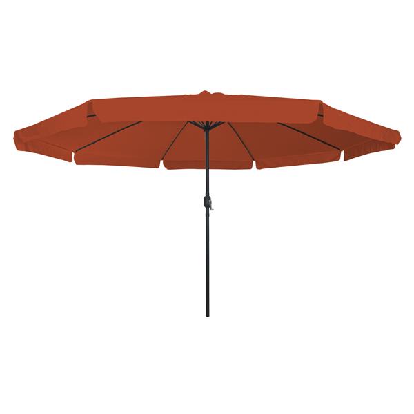 Grote foto vidaxl tuinparasol rood en zwart 395 x 395 x 245 cm polyester en staal tuin en terras overige tuin en terras
