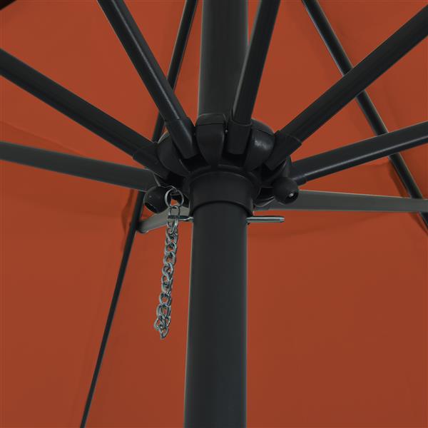 Grote foto vidaxl tuinparasol rood en zwart 395 x 395 x 245 cm polyester en staal tuin en terras overige tuin en terras
