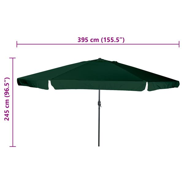 Grote foto vidaxl tuinparasol groen en zwart 395 x 395 x 245 cm tuin en terras overige tuin en terras