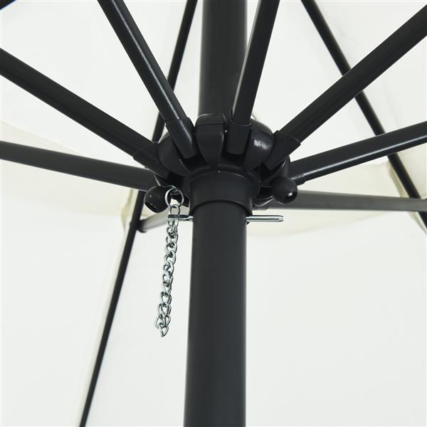 Grote foto vidaxl tuinparasol wit en zwart 395 x 395 x 245 cm polyester en staal tuin en terras overige tuin en terras