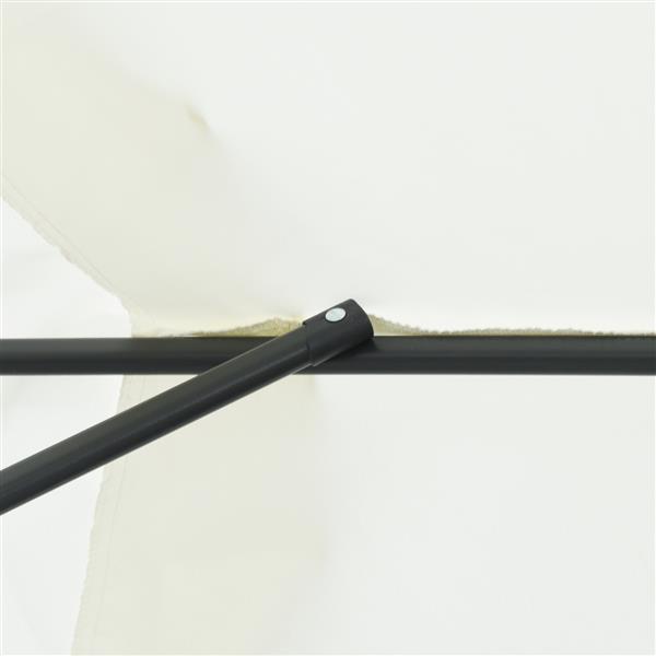 Grote foto vidaxl tuinparasol wit en zwart 395 x 395 x 245 cm polyester en staal tuin en terras overige tuin en terras