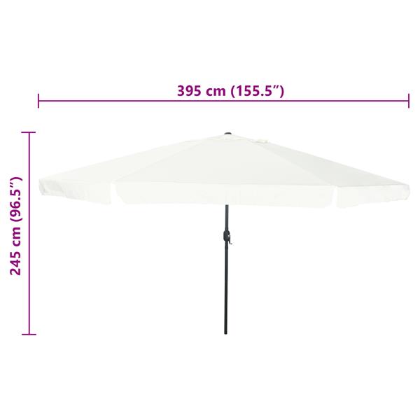 Grote foto vidaxl tuinparasol wit en zwart 395 x 395 x 245 cm polyester en staal tuin en terras overige tuin en terras