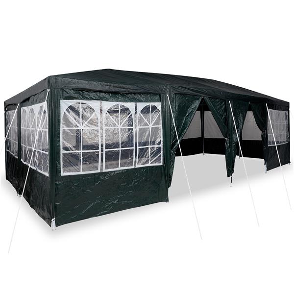 Grote foto vidaxl partytent groen en wit 800 x 400 x 266 cm polyester en staal tuin en terras overige tuin en terras