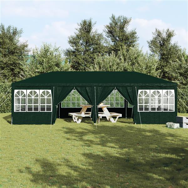 Grote foto vidaxl partytent groen en wit 800 x 400 x 266 cm polyester en staal tuin en terras overige tuin en terras