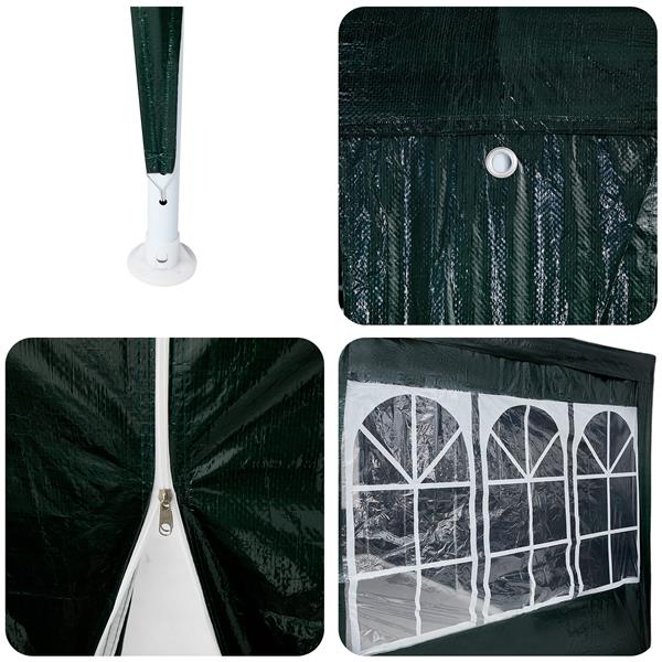 Grote foto vidaxl partytent groen en wit 800 x 400 x 266 cm polyester en staal tuin en terras overige tuin en terras