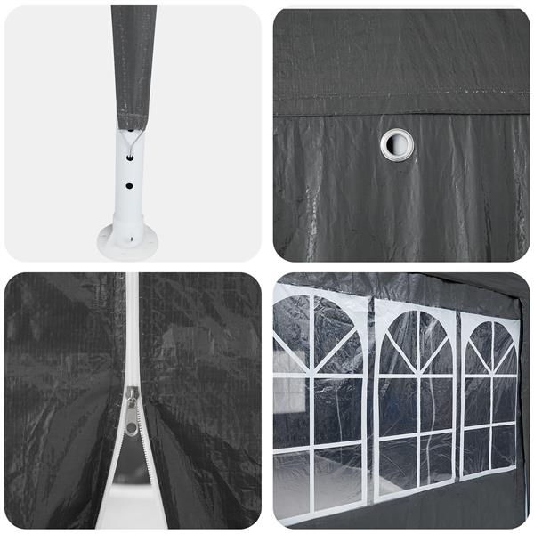 Grote foto vidaxl partytent antraciet en wit 800 x 400 x 266 cm tuin en terras overige tuin en terras