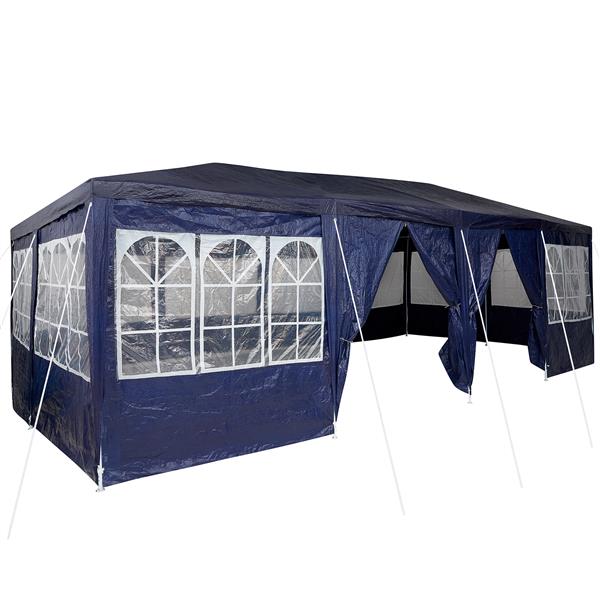 Grote foto vidaxl partytent blauw en wit 800 x 400 x 266 cm polyester en staal tuin en terras overige tuin en terras
