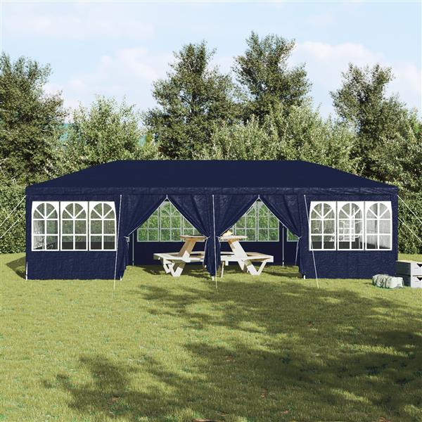 Grote foto vidaxl partytent blauw en wit 800 x 400 x 266 cm polyester en staal tuin en terras overige tuin en terras