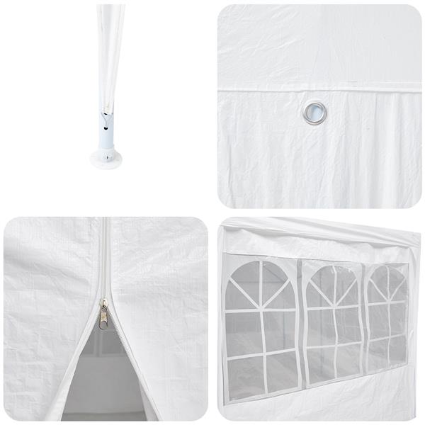 Grote foto vidaxl partytent wit 800 x 400 x 266 cm polyester en staal tuin en terras overige tuin en terras