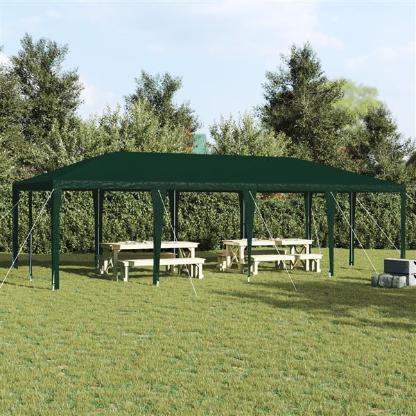 Grote foto vidaxl partytent groen en wit 800 x 400 x 266 cm polyester en staal tuin en terras overige tuin en terras