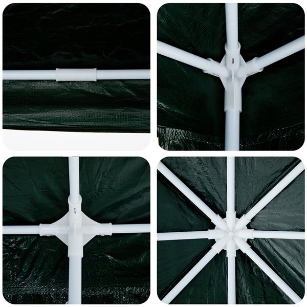 Grote foto vidaxl partytent groen en wit 800 x 400 x 266 cm polyester en staal tuin en terras overige tuin en terras