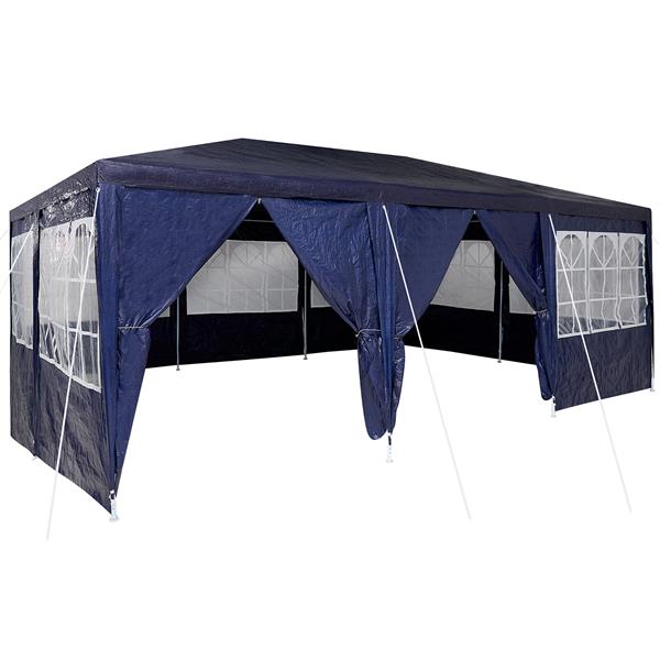 Grote foto vidaxl partytent blauw en wit 600 x 400 x 266 cm polyester en staal tuin en terras overige tuin en terras