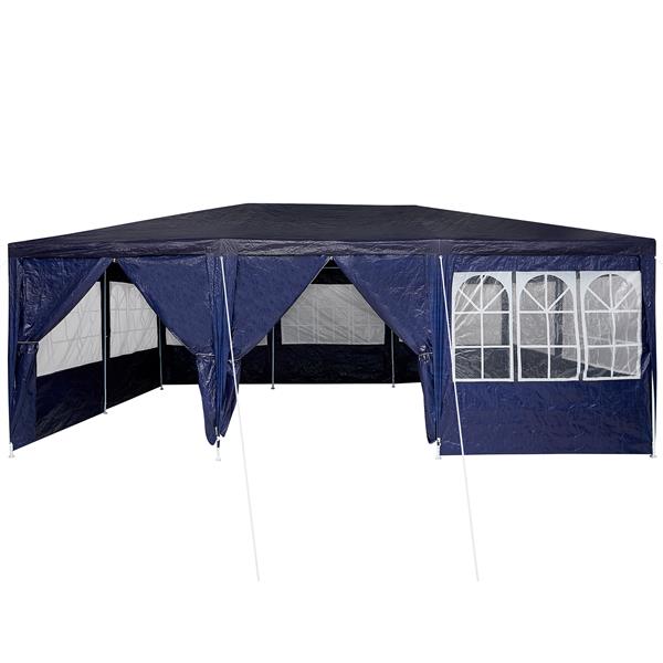 Grote foto vidaxl partytent blauw en wit 600 x 400 x 266 cm polyester en staal tuin en terras overige tuin en terras