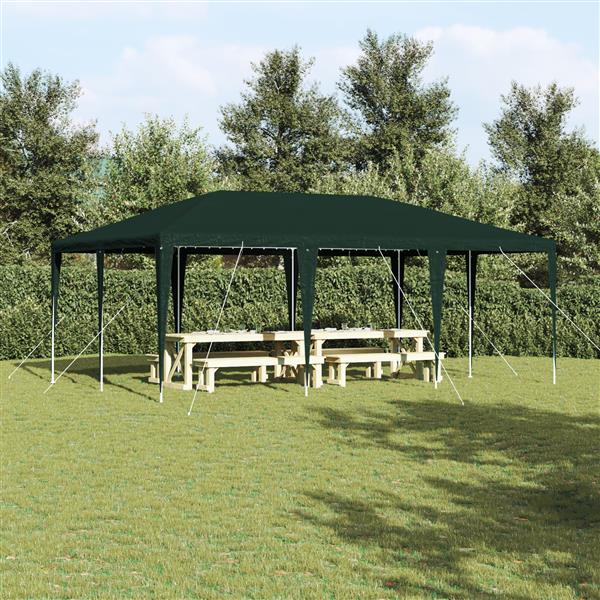 Grote foto vidaxl partytent groen en wit 600 x 400 x 266 cm polyester en staal tuin en terras overige tuin en terras