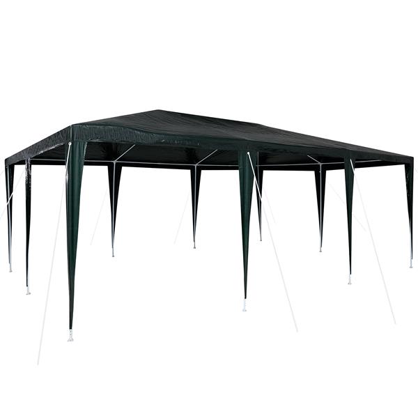 Grote foto vidaxl partytent groen en wit 600 x 400 x 266 cm polyester en staal tuin en terras overige tuin en terras