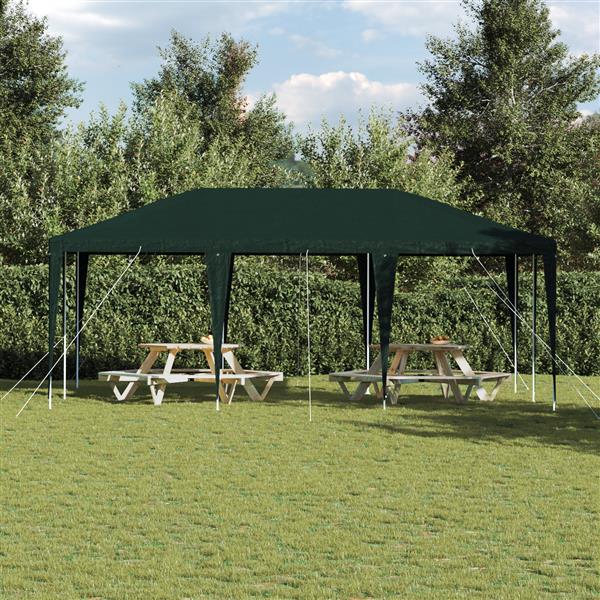 Grote foto vidaxl partytent groen en wit 600 x 400 x 266 cm polyester en staal tuin en terras overige tuin en terras