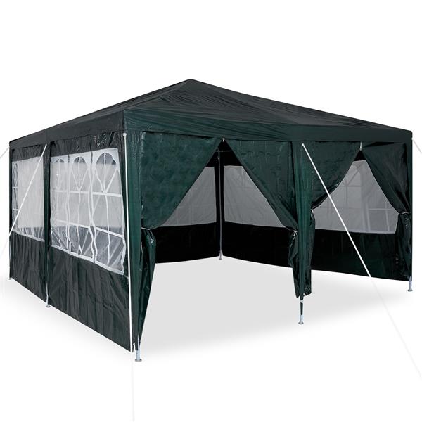 Grote foto vidaxl partytent groen 400 x 400 x 266 cm polyetheen tuin en terras overige tuin en terras