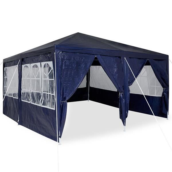 Grote foto vidaxl partytent blauw 400 x 400 x 266 cm polyetheen tuin en terras overige tuin en terras
