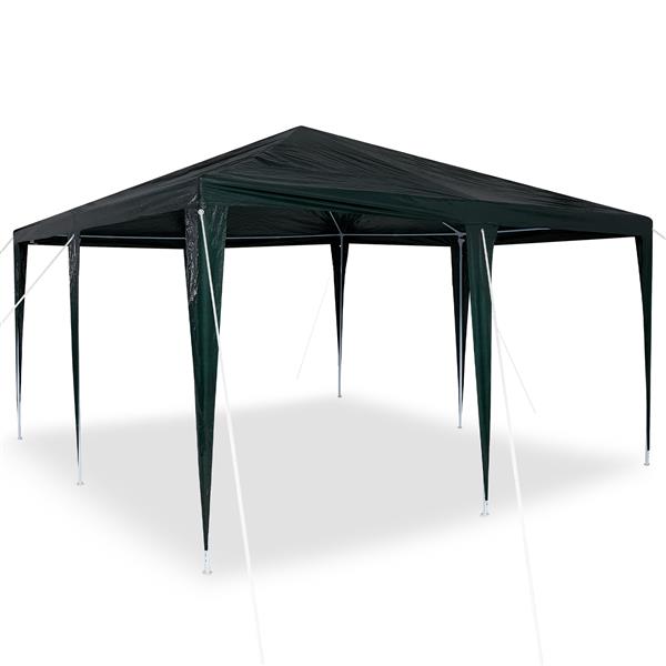 Grote foto vidaxl partytent groen en wit 400 x 400 x 266 cm polyester en staal tuin en terras overige tuin en terras