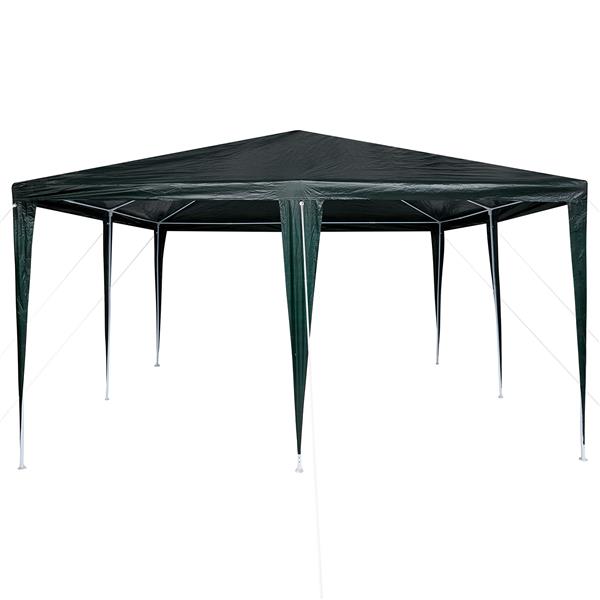 Grote foto vidaxl partytent groen en wit 400 x 400 x 266 cm polyester en staal tuin en terras overige tuin en terras