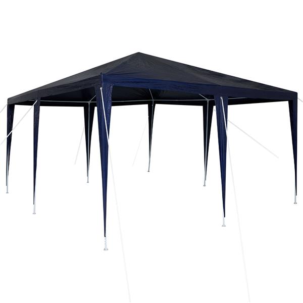 Grote foto vidaxl partytent blauw en wit 400 x 400 x 266 cm polyester en staal tuin en terras overige tuin en terras