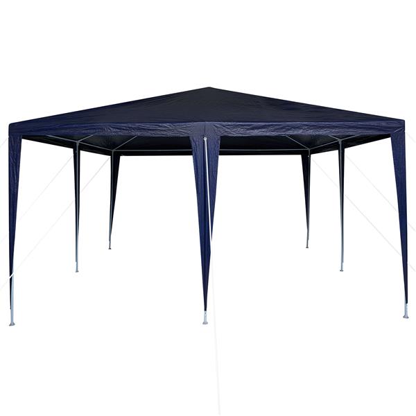 Grote foto vidaxl partytent blauw en wit 400 x 400 x 266 cm polyester en staal tuin en terras overige tuin en terras