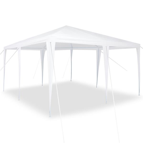Grote foto vidaxl partytent wit 400 x 400 x 266 cm polyethyleen en staal tuin en terras overige tuin en terras