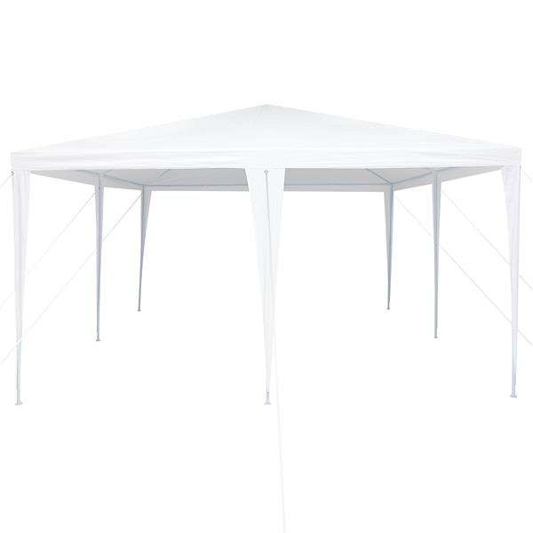 Grote foto vidaxl partytent wit 400 x 400 x 266 cm polyethyleen en staal tuin en terras overige tuin en terras