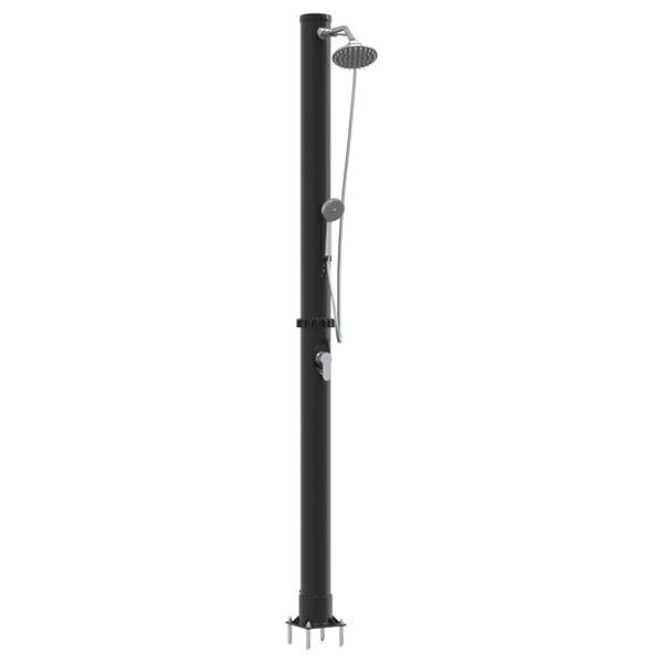 Grote foto vidaxl buitenzonne douche zwart 217 cm pvc en aluminium tuin en terras zwembaden toebehoren
