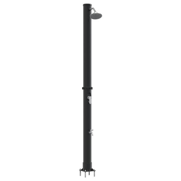 Grote foto vidaxl buitenzonne douche zwart 217 cm pvc en aluminium tuin en terras zwembaden toebehoren