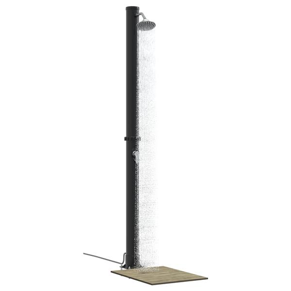 Grote foto vidaxl buitenzonne douche zwart 217 cm pvc en aluminium tuin en terras zwembaden toebehoren