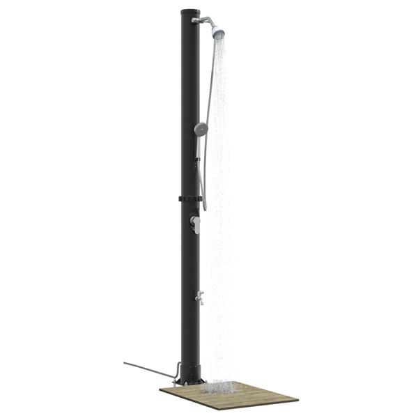 Grote foto vidaxl buitenzonne douche zwart 217 cm pvc en aluminium tuin en terras zwembaden toebehoren