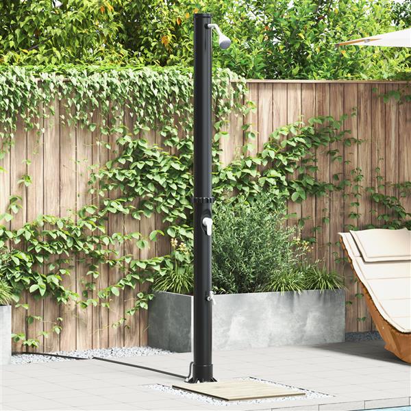 Grote foto vidaxl buitenzonne douche zwart 217 cm pvc en aluminium tuin en terras zwembaden toebehoren
