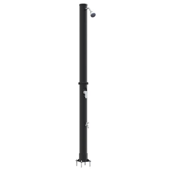 Grote foto vidaxl buitenzonne douche zwart 217 cm pvc en aluminium tuin en terras zwembaden toebehoren