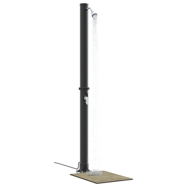 Grote foto vidaxl buitenzonne douche zwart 217 cm pvc en aluminium tuin en terras zwembaden toebehoren