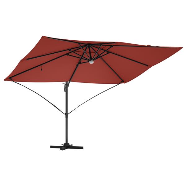 Grote foto vidaxl cantilever roma parasol rood en zwart 352 x 251 x 265 cm tuin en terras overige tuin en terras