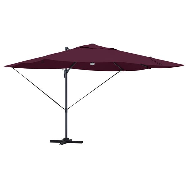 Grote foto vidaxl cantilever roma parasol rood en zwart 352 x 251 x 265 cm tuin en terras overige tuin en terras