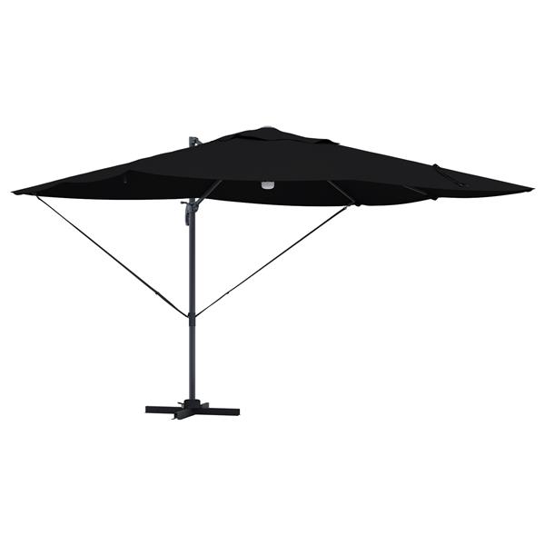 Grote foto vidaxl cantilever roma parasol zwart en zwart 352 x 251 x 265 cm tuin en terras overige tuin en terras