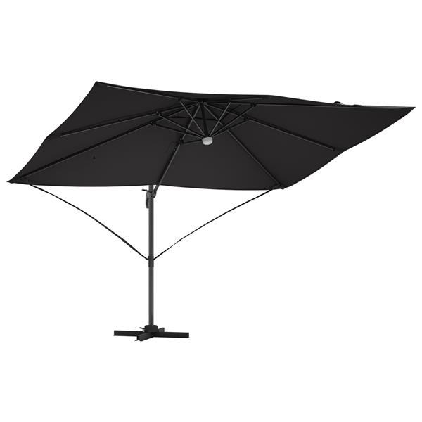 Grote foto vidaxl cantilever roma parasol zwart en zwart 352 x 251 x 265 cm tuin en terras overige tuin en terras