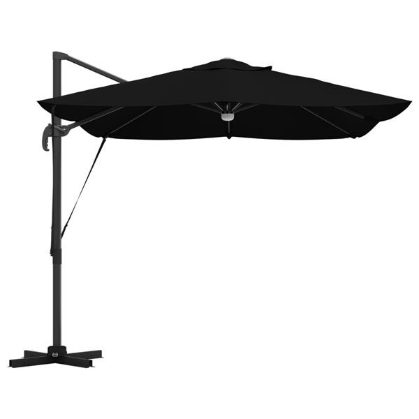 Grote foto vidaxl cantilever roma parasol zwart en zwart 352 x 251 x 265 cm tuin en terras overige tuin en terras