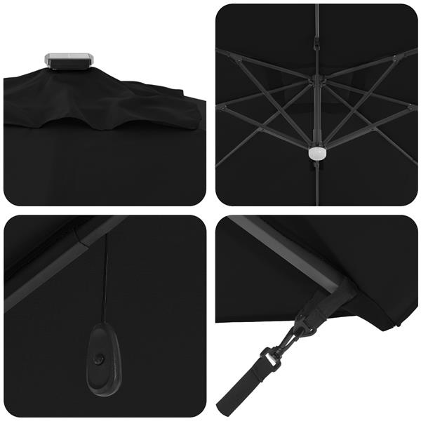 Grote foto vidaxl cantilever roma parasol zwart en zwart 352 x 251 x 265 cm tuin en terras overige tuin en terras