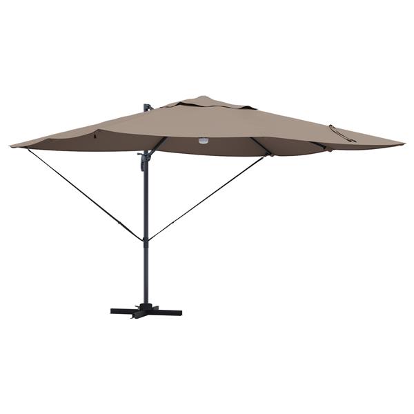 Grote foto vidaxl cantilever roma parasol taupe en zwart 352 x 251 x 265 cm tuin en terras overige tuin en terras