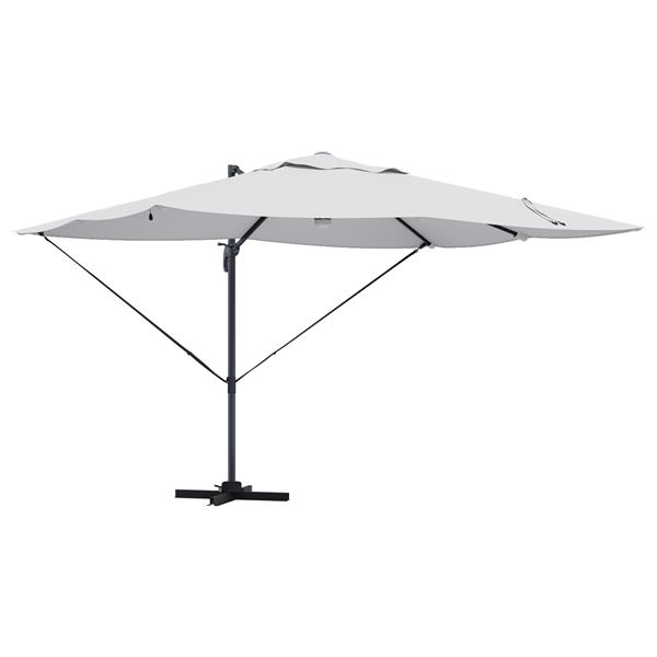 Grote foto vidaxl cantilever roma parasol beige en zwart 352 x 251 x 265 cm tuin en terras overige tuin en terras