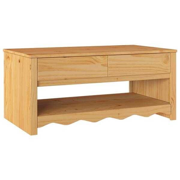 Grote foto vidaxl salontafel drammen eiken 99 x 55 x 45 cm massief grenenhout huis en inrichting eettafels