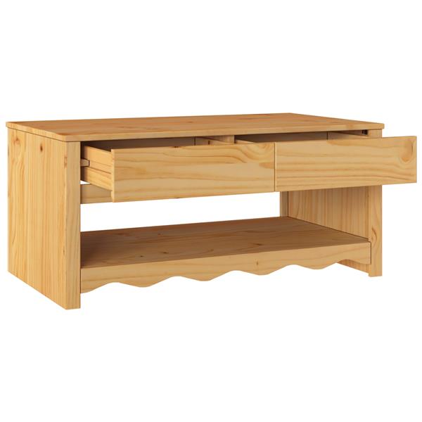 Grote foto vidaxl salontafel drammen eiken 99 x 55 x 45 cm massief grenenhout huis en inrichting eettafels