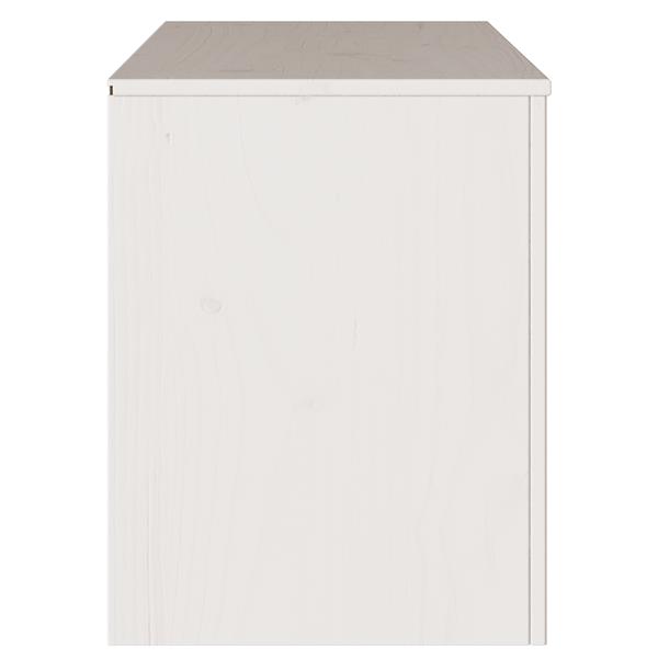 Grote foto vidaxl tv kast met lade drammen wit 99 x 43 x 55 cm massief grenenhout huis en inrichting overige
